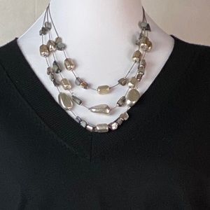 (0120) Silver Nugget Necklace